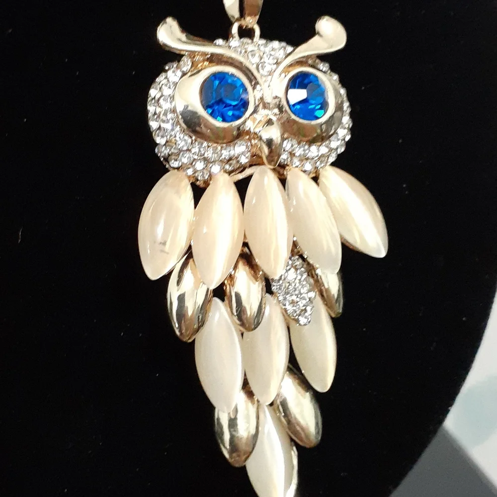 Gold Tone Owl Necklace - Picture 5 of 10
